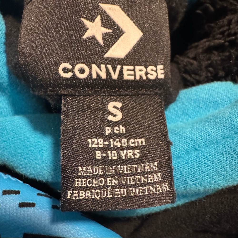 Converse Classic Vintage Inspired Kids Black and Blue Hoodie Size 8/10 - Picture 3 of 6